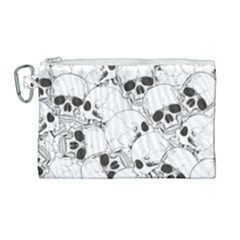 Skull Pattern Canvas Cosmetic Bag (large) by Valentinaart