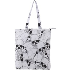 Skull Pattern Double Zip Up Tote Bag by Valentinaart