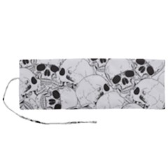 Skull Pattern Roll Up Canvas Pencil Holder (m) by Valentinaart