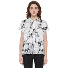 Skull Pattern Short Sleeve Pocket Shirt by Valentinaart