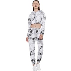 Skull Pattern Cropped Zip Up Lounge Set by Valentinaart