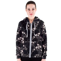 Skull Pattern Women s Zipper Hoodie