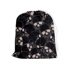 Skull Pattern Drawstring Pouch (xl) by Valentinaart