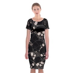 Skull Pattern Classic Short Sleeve Midi Dress by Valentinaart