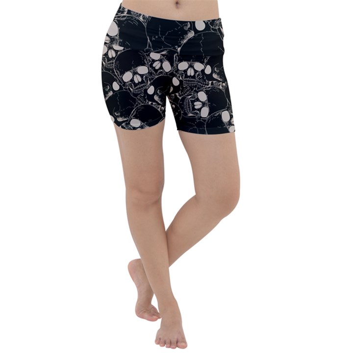 Skull pattern Lightweight Velour Yoga Shorts