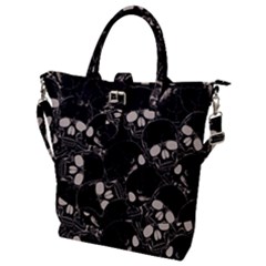 Skull Pattern Buckle Top Tote Bag by Valentinaart