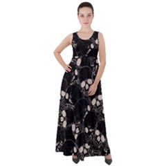 Skull Pattern Empire Waist Velour Maxi Dress by Valentinaart