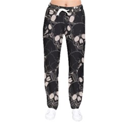 Skull Pattern Women Velvet Drawstring Pants