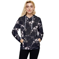 Skull Pattern Women s Lightweight Drawstring Hoodie