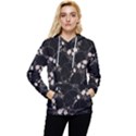 Skull pattern Women s Lightweight Drawstring Hoodie View1