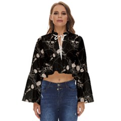 Skull Pattern Boho Long Bell Sleeve Top