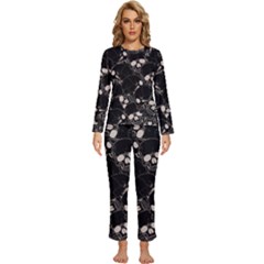 Skull Pattern Womens  Long Sleeve Lightweight Pajamas Set by Valentinaart