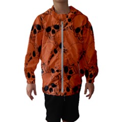 Skull Pattern Kids  Hooded Windbreaker