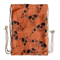 Skull Pattern Drawstring Bag (large) by Valentinaart