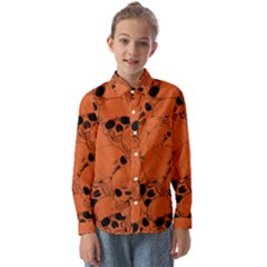 Skull Pattern Kids  Long Sleeve Shirt by Valentinaart