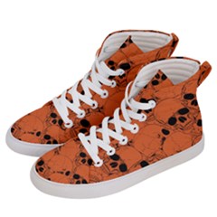 Skull Pattern Women s Hi-top Skate Sneakers by Valentinaart