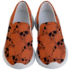 Skull Pattern Kids Lightweight Slip Ons by Valentinaart