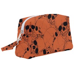 Skull Pattern Wristlet Pouch Bag (large) by Valentinaart