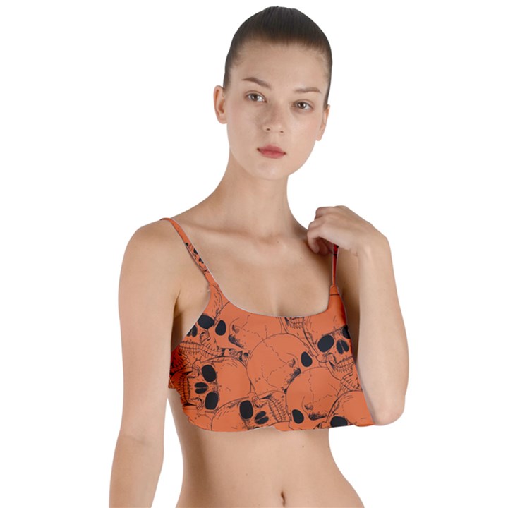 Skull pattern Layered Top Bikini Top 