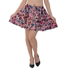 Cells In A Red Space Velvet Skater Skirt