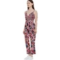 Cells in a red space V-Neck Spaghetti Strap Tie Front Jumpsuit View2