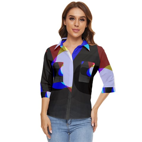 Abstract 2322  Women s Quarter Sleeve Pocket Shirt by KorokStudios