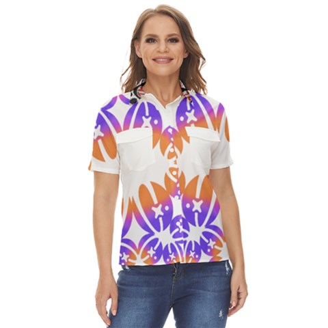 Im Fourth Dimension Space 1 Women s Short Sleeve Double Pocket Shirt by imanmulyana