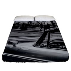 Convertible Classic Car At Paris Street Fitted Sheet (california King Size) by dflcprintsclothing