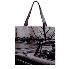 Convertible Classic Car At Paris Street Zipper Grocery Tote Bag