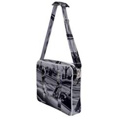 Convertible Classic Car At Paris Street Cross Body Office Bag