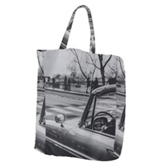 Convertible Classic Car At Paris Street Giant Grocery Tote by dflcprintsclothing