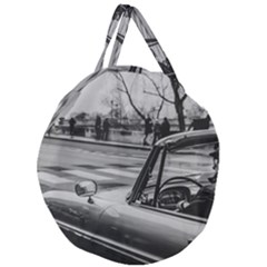 Convertible Classic Car At Paris Street Giant Round Zipper Tote by dflcprintsclothing