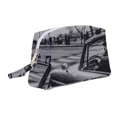 Convertible Classic Car At Paris Street Wristlet Pouch Bag (medium)