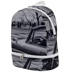 Convertible Classic Car At Paris Street Zip Bottom Backpack by dflcprintsclothing