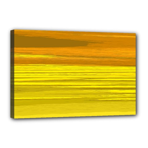 Yellow And Gold Horizontal Stripes - Abstract Art Canvas 18  X 12  (stretched) by KorokStudios