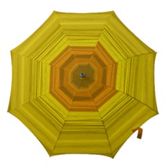 Yellow And Gold Horizontal Stripes - Abstract Art Hook Handle Umbrellas (medium)