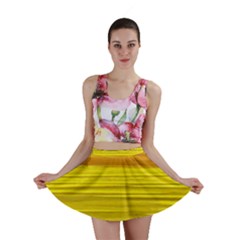 Yellow And Gold Horizontal Stripes - Abstract Art Mini Skirt by KorokStudios