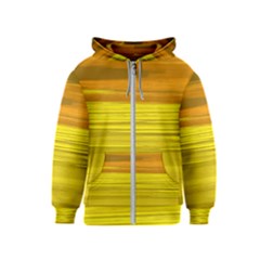 Yellow And Gold Horizontal Stripes - Abstract Art Kids  Zipper Hoodie by KorokStudios