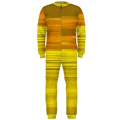 Yellow And Gold Horizontal Stripes - Abstract Art Onepiece Jumpsuit (men)