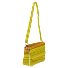 Yellow And Gold Horizontal Stripes - Abstract Art Shoulder Bag With Back Zipper by KorokStudios