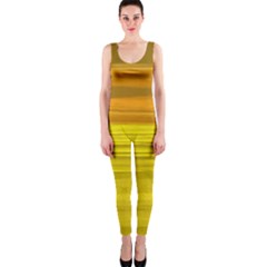 Yellow And Gold Horizontal Stripes - Abstract Art One Piece Catsuit by KorokStudios