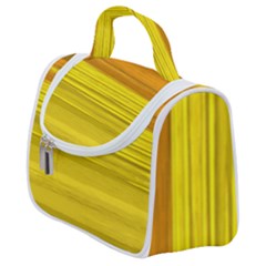 Yellow And Gold Horizontal Stripes - Abstract Art Satchel Handbag by KorokStudios