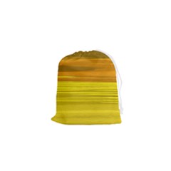 Yellow And Gold Horizontal Stripes - Abstract Art Drawstring Pouch (xs) by KorokStudios