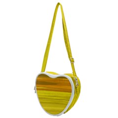 Yellow And Gold Horizontal Stripes - Abstract Art Heart Shoulder Bag