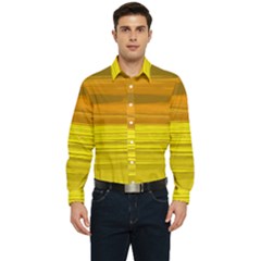 Yellow And Gold Horizontal Stripes - Abstract Art Men s Long Sleeve  Shirt by KorokStudios