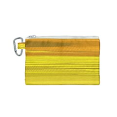 Yellow And Gold Horizontal Stripes - Abstract Art Canvas Cosmetic Bag (small) by KorokStudios