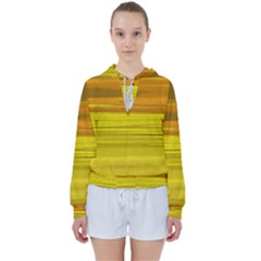 Yellow And Gold Horizontal Stripes - Abstract Art Women s Tie Up Sweat by KorokStudios