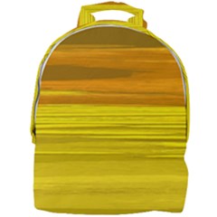 Yellow And Gold Horizontal Stripes - Abstract Art Mini Full Print Backpack by KorokStudios