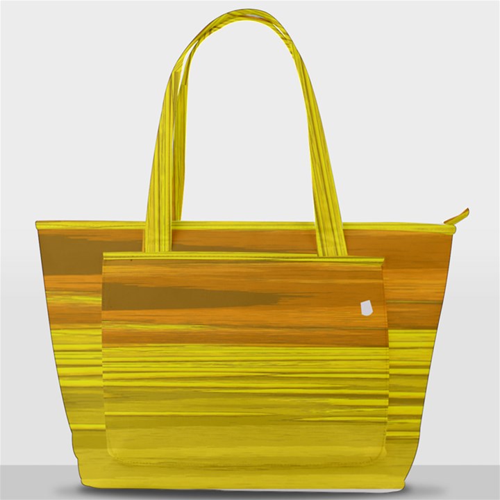 Yellow And Gold Horizontal Stripes - Abstract Art Back Pocket Shoulder Bag 