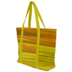 Yellow And Gold Horizontal Stripes - Abstract Art Zip Up Canvas Bag by KorokStudios